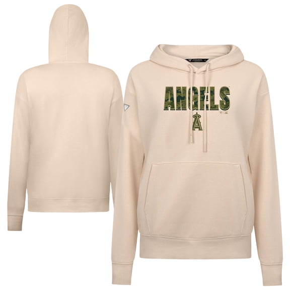 Women's Levelwear Khaki Los Angeles Angels Adorn Protect W Pullover Hoodie