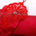 thumbnail image 4 of Fingerless Long Red Gloves Pierced Elbow Length Satin Gloves 19" Stretchy Opera Evening Party 1920s Gloves For Women, 4 of 5
