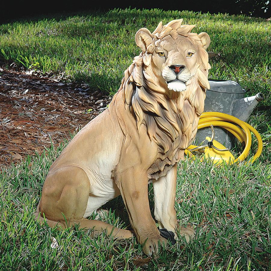 Design Toscano King of Beasts Lion Outdoor Garden Statue, 27 Inch