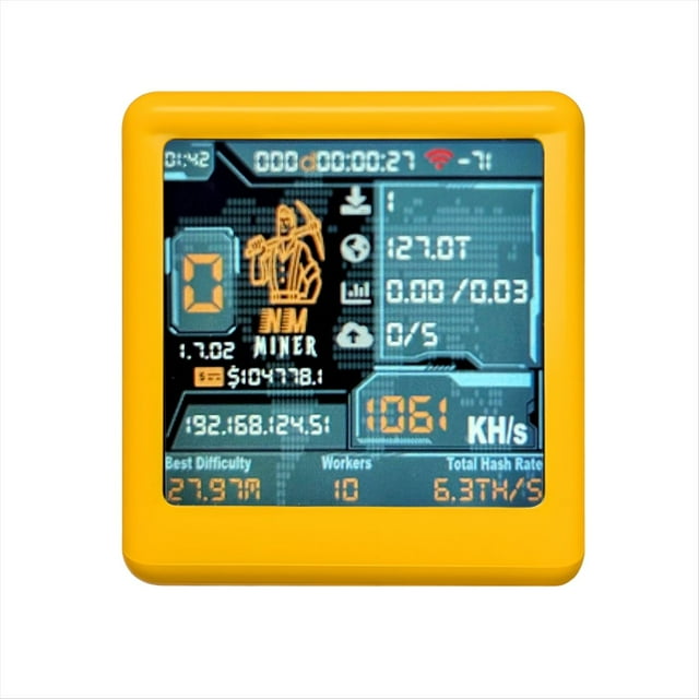 Nerdminer V2 NM Smart TV ESP32 BTC SOLO Minero de Loterías, Hashrate de 1060 /S, Bajo Consumo, Funcionamiento Silencioso, Reloj de Escritorio
