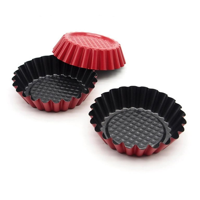 4 Pcs Wavy Baking Tins, Unusual Baking Tins, Cake Tin with Non-Stick Coating, 6 inch Carbon Steel Flower Shaped Baking Tray, Size: 16.5