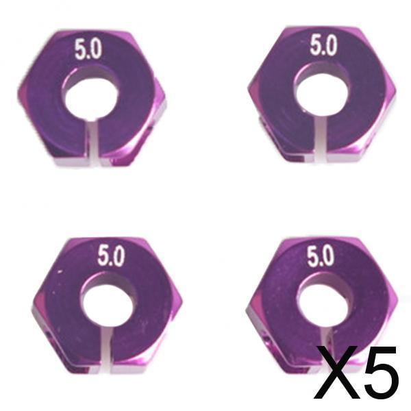 5 Adaptadores de Rueda de Aluminio de 2 Mm de Grosor de 5 Mm con Pasadores Y Tornillos para Actualizaciones de Coches RC, Paquete de 4 5 piezas
