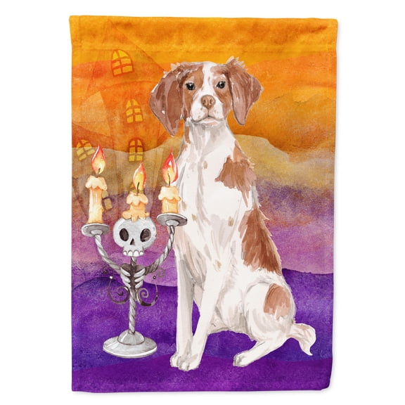 Hallween Brittany Spaniel Flag Canvas House Size