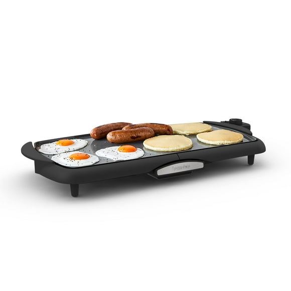 GreenPan Healthy Ceramic Nonstick, Extra Large 20" Electric Griddle for Pancakes Eggs Burgers and More, Stay Cool Handles, Removable Drip Tray, Adjustable Temperature Con