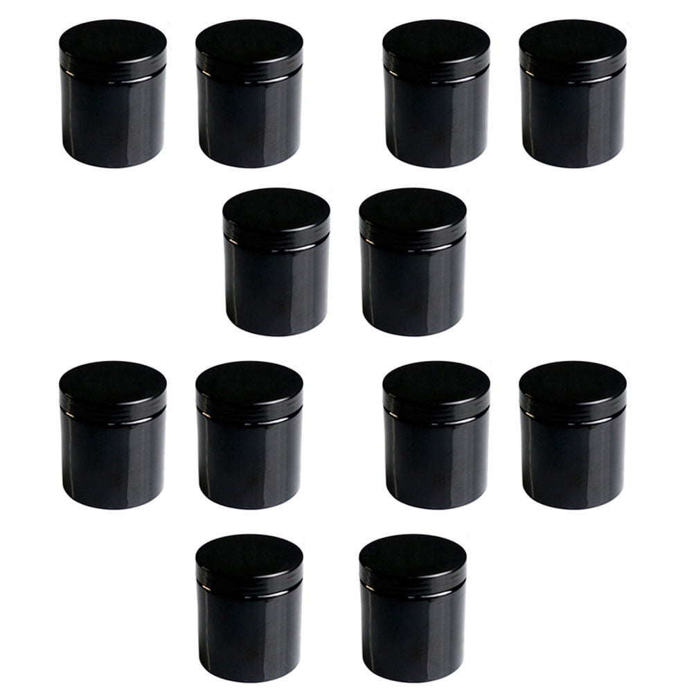 WHAMVOX  12 Pcs Travel Toiletry Containers Jars with Lid Lotion Black Pet Material 9.8X9.2X9.2CM