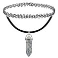 thumbnail image 1 of BodyJ4You 2PC Choker Necklace Set Henna Tattoo Layered Marble White Color Stone Pointed Bead Pendant, 1 of 6
