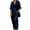 Navy, variant on LYXSSBYX 2 Piece Sets for Women Summer Women's Summer Suit Fashion Color Long Sleeve Trousers Casual Two-Piece Suit