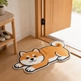thumbnail image 4 of Funny 2D Dog Shaped Floor Mat, Soft Non-Slip Fleece Door Rug for Entryway Bedroom Bathroom, Cute Pet Print Indoor Carpet, 23.6 x 15.9 Inch Multicolor, 4 of 6