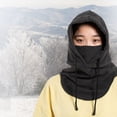 thumbnail image 4 of Unisex Autumn Winter Windproof Drawstring Warm Outdoor Hood Balaclava Headgear, 4 of 8