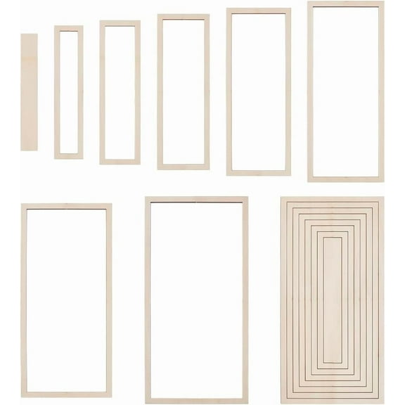 Wooden Cut Tracks Rectangle 100~270x280~350x5mm 8pcs/set