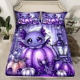 thumbnail image 2 of jejeloiu Magic Animal Dragon Bed Sheets,Halloween Pumpkin King Sheets,Glitter Stars Print Sheet Set For Teen,Microfiber Bedroom Decoration,4pcs, 2 of 7