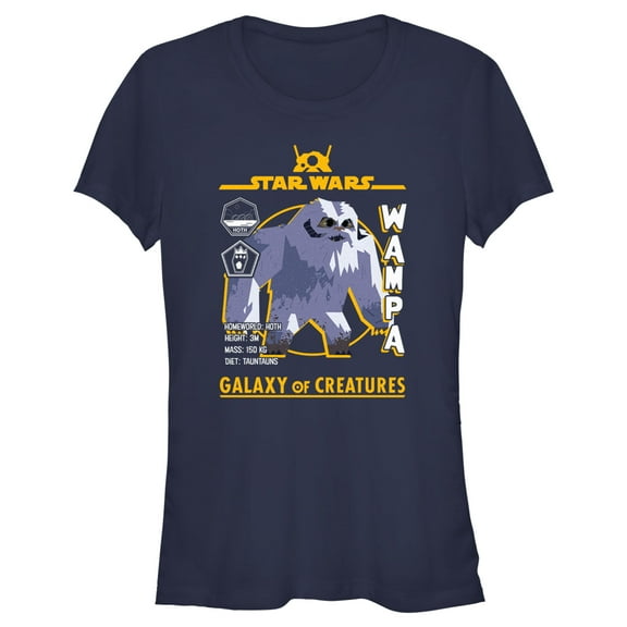 Junior's Star Wars: Galaxy of Creatures The Wampa  Graphic Tee Navy Blue 2X Large