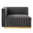 thumbnail image 5 of Modway Conjure Channel Tufted Performance Velvet 4-Piece Sofa in Gold Gray, 5 of 10