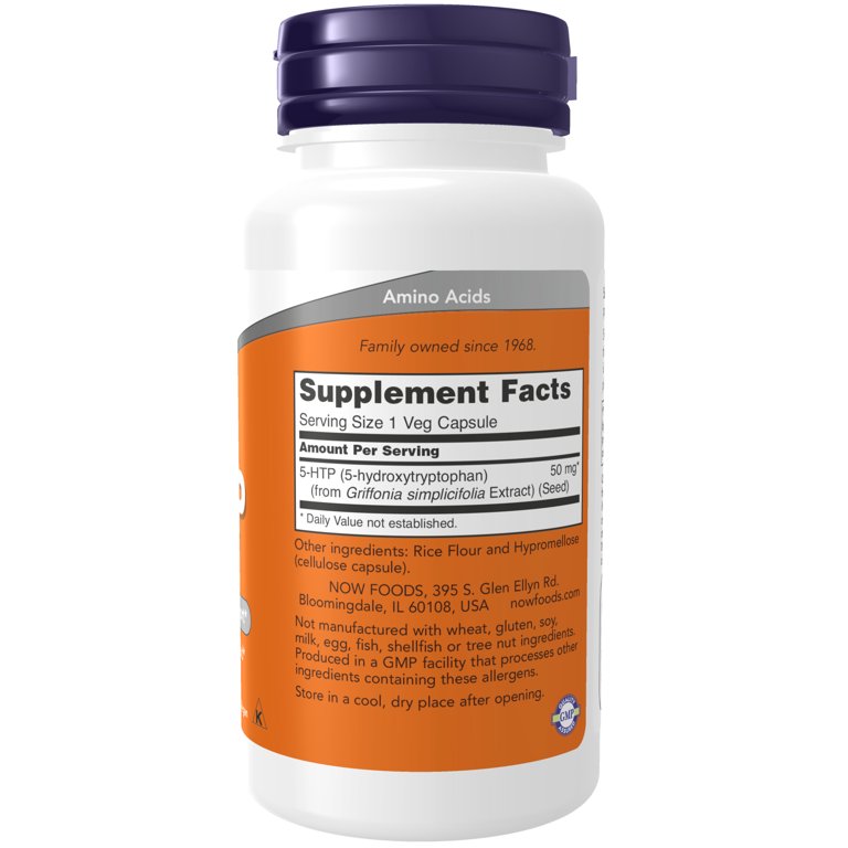 5htp and l carnitine NOW Supplements, 5-HTP (5-hydroxytryptophan) 50 mg, Neurotransmitter Support* 90 Veg Capsules 5-HTP, Double Strength 200 mg