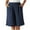 Navy, variant on Lenpel Bermuda Shorts for Women Summer Casual Elastic High Waisted Wide Leg Shorts Knee Length Shorts with Pockets