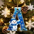 thumbnail image 7 of Clearance Cute Snowman Letter A Personalized Christmas Ornaments, Christmas Tree Decorations, 2D Christmas Tree Pendants for Xmas Tree Decor, 7 of 7