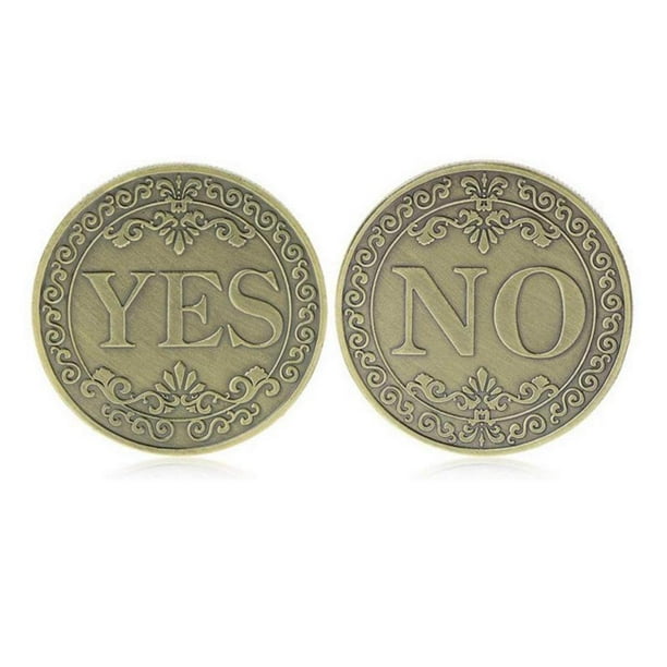 Coin Yes Or No Decision Anime, 2,5 cm, aleación, 24 g (2 unidades/lote)
