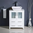 thumbnail image 3 of Fresca Torino 24" White Modern Bathroom Cabinet with Top and Vessel Sink, 3 of 3