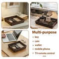 thumbnail image 6 of Valet Tray Catchall Tray for Men, 10.23"x 7.48"x 1.77" PU Leather Organizer for Nightstand, Entryway or Desk, Keys, Wallet, Watch, Dark Brown, 6 of 10