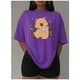 thumbnail image 3 of Playera Blusa De Capybara Con Paliacate Diseño Divertido Ropa Para Mujer Capibara Color Morado Talla Grande Marca Emil SaEs, 3 of 4