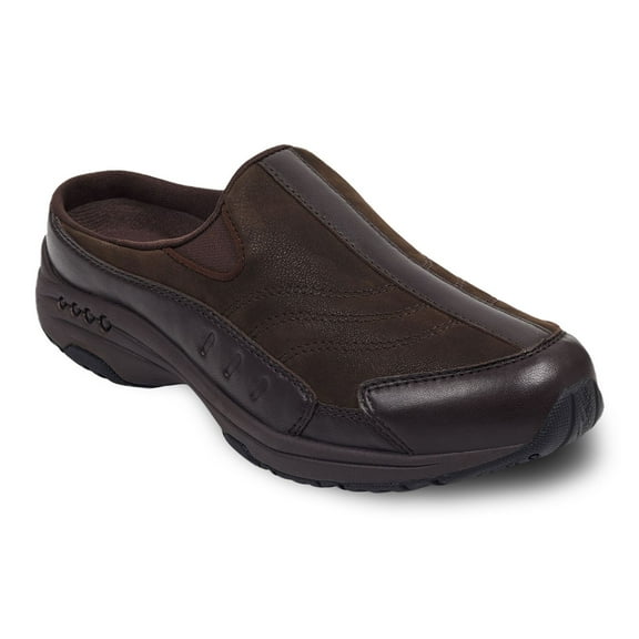 Easy Spirit Traveltime Women's Leather Mules Color: Chocolate Size: 5