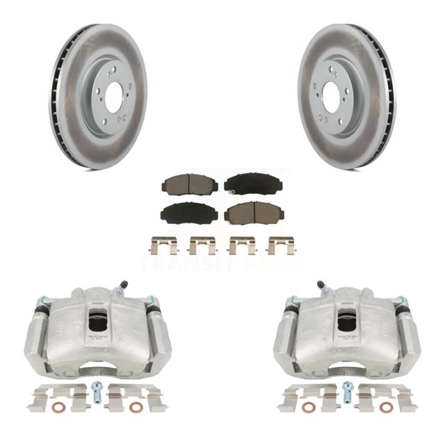 Transit Auto Front Disc Brake Caliper Coated Rotors and Ceramic Pads Kit for Car 2004-2005 Acura TL Automatic transmission KCG-100693C