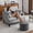 Light Grey, variant on Bezseller 41" Oversized Accent Chair with Pouf Ottoman for Living Room, Beige