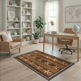 thumbnail image 2 of ODIKA Plaid Vintage Farmhouse Look Retro Panel Border Motif Plank Door Flowing Dynamic Pet Friendly & Kids Safe Play for Playroom, Bedroom, Reading Nook, 2 of 7