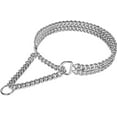 thumbnail image 1 of GHSDFBB Silver Dog Chain Collar Stainless Steel Silver Dog Collar Adjustable Walking, Metal Cuban Link Dog Collar Chew Proof Double Row Chain Dog Collar for Large Small Medium Dogs, 1 of 7