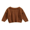 thumbnail image 1 of Infant Baby Girl Boy Knit Sweater Solid Color Oversized Crewneck Warm Pullover Sweatshrit Fall Winter Tops, 1 of 6