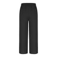 thumbnail image 4 of zaveiop Womens Pants Wide Leg Thick Warm Pleated Work Slacks Fall Winter Business Casual Trousers for Women with Pocket (Black, XXL), 4 of 5