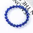 thumbnail image 2 of K-KED Lapis Lazuli Bracelet 8mm Gemstone Beads Stretch Bangle Handmade Chakra Gift, 2 of 3