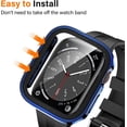 thumbnail image 3 of Estuche de 2 piezas compatible con Apple Watch Series 8 Series 7 de 45 mm con protector de pantalla, estuche rígido ultrafino con cubierta de pantalla de vidrio templado antiarañazos, 3 of 5