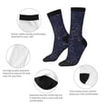 thumbnail image 3 of Fuzoiu Navy Dark Blue Print Athletic Crew Socks for Men & Women,Casual Crew Socks,Above Ankle Crew Socks for Business, Casual, 3 of 6