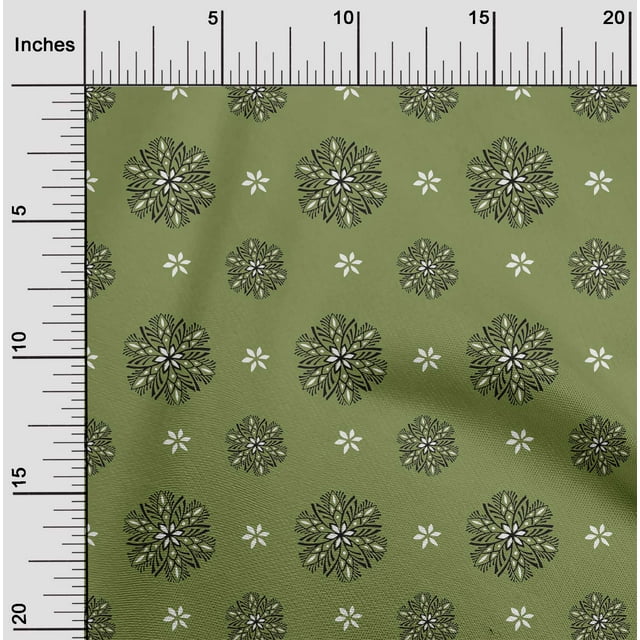 oneOone Cotton Silk Fabric Floral Block Decor Fabric Printed BTY 42 Inch Wide