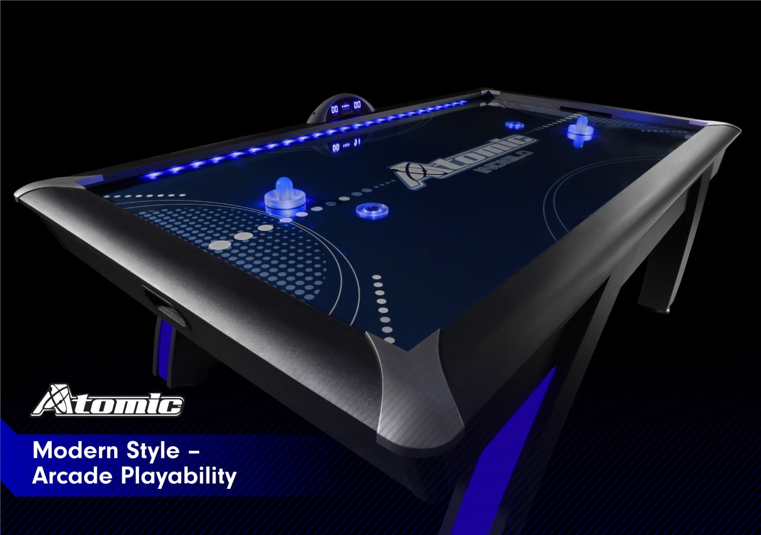 Atomic 7 5 Indiglo Led Light Up Arcade Air Powered Hockey Table