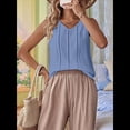 thumbnail image 4 of Camisetas de Sin Mangas para Mujer, Blusas Informales Holgadas con Cuello en V, Blusas Tipo Túnica, Color Azul , Talla M, 4 of 9