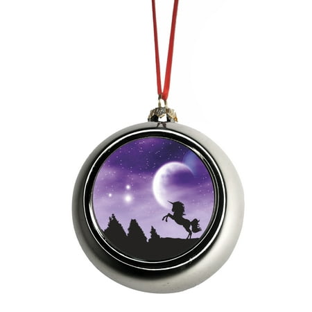 Accessory Avenue Unicorn Ornament Christmas Black Unicorn In The