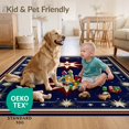 thumbnail image 4 of ODIKA 8'x10' Ultra-Soft Area Rug, July Independence Fourth Starburst Patriotic Stripe Reinforced None Washable, Bare feet friendly, Silk-Touch for Bedroom, Under Sectional, 4 of 7