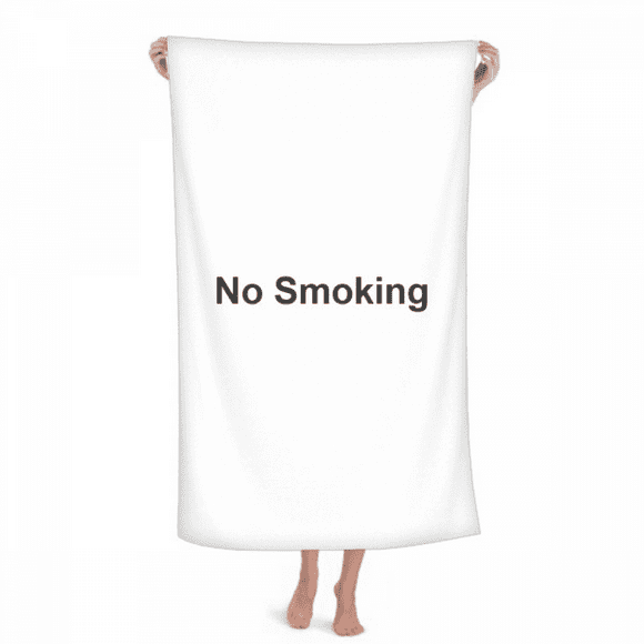 No Smoking Warning Symbol Hand Towel Bath Facecloth Soft Cotton Washcloth