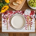 thumbnail image 4 of Red Eucalyptus Leaves Placemats Set of 6, Summer Botanical Weeping Wooden Placemats for Dining Table, Place Mats for Kitchen Tabletop, Waterproof Wipeable Dining Table Mats Set, 4 of 9