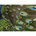 thumbnail image 3 of Ambesonne Colorful Quilted Bedspread Set 3 Pcs, Peacock with Feathers, King Size, Navy Blue Green Brown, 3 of 4