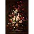 thumbnail image 3 of School of Bartolomeo Bimbi 14x18 Black Modern Framed Museum Art Print Titled - Elaborate Floral Bouquet in Footed Vase (circa 1750), 3 of 5