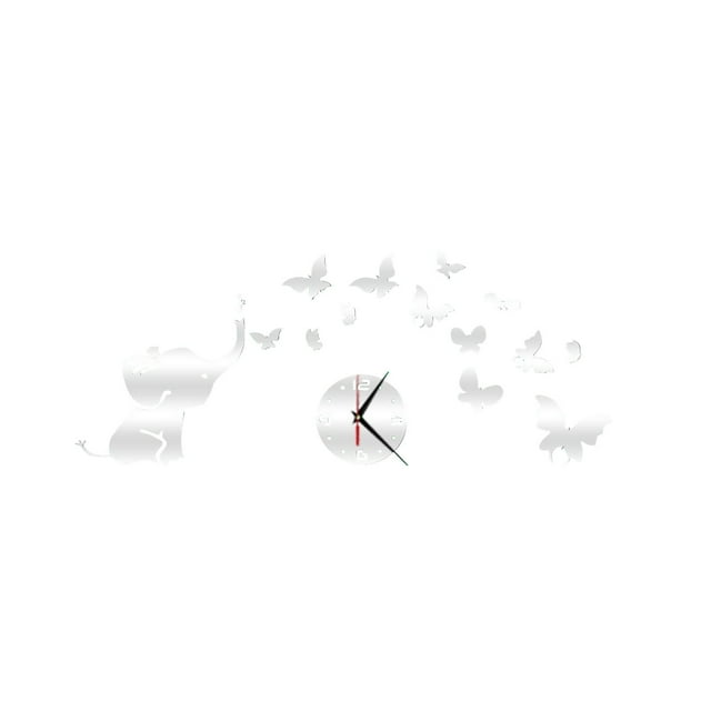 Agiferg Frameless DIY Wall Mute Clock 3D Mirror Surface Sticker Home Office Decor