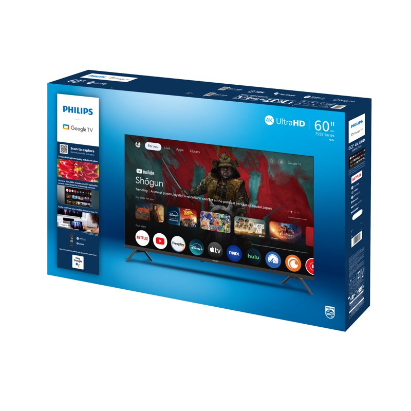Philips 60" Class 4K Ultra HD (2160p) Google Smart LED TV (60PUL7555/F7) gallery view