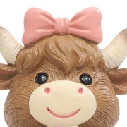 Dualoai Spring Highland Cow Statue Animal Sculpture for Bookshelf Living Room Garden Style B
