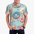 thumbnail image 2 of Balery Colorful Donut Printed Men’s Short Sleeve Polo Shirt, Midweight Men's Shirt,Golf Polo shirts -XX-Large, 2 of 8