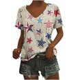 thumbnail image 2 of Fiudx Camisetas para Mujer Blusa Superior con Estampado de Manga Corta y Cuello En V, Cómoda E Informal, a La Moda para Mujer, 2 of 5