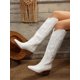 thumbnail image 1 of Western Style Embroidered Retro Knight Boots Trendy Outdoor Spring/autumn Footwear, 1 of 4