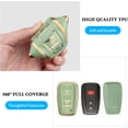 thumbnail image 4 of Key Fob Cover Compatible with Toyota 4Runner CHR RAV4 Camry Corolla Avalon Prius Highlander GT86 2016-2024 3 Button Keychain Case Holder Protector,Green, 4 of 6